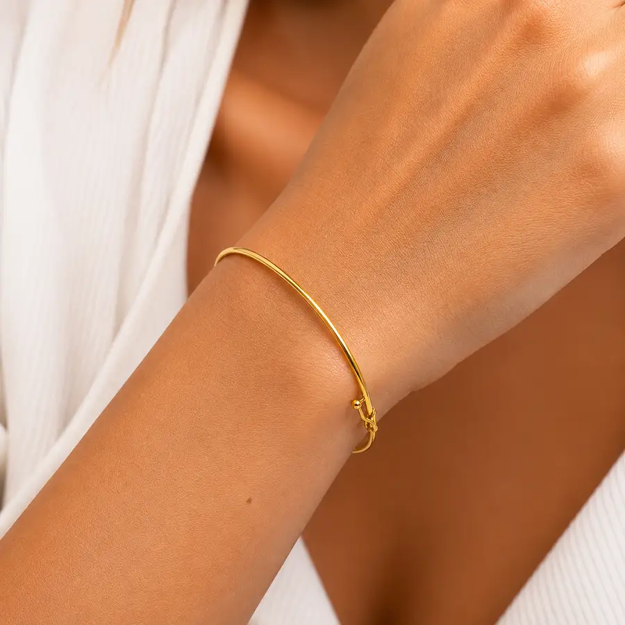 Bracelete de Ouro 18k de 1,2mm com 6,5cm
