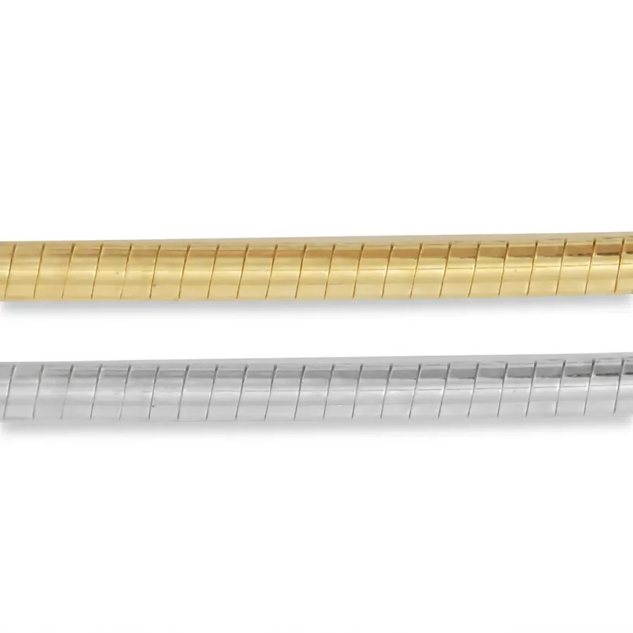 Gargantilha de Ouro 18k Ômega Bicolor de 2,6mm Com 45cm - Imagem 5