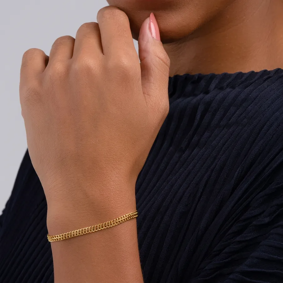 Pulseira de Ouro 18k Lacraia de 4,0mm com 19cm - Imagem 3
