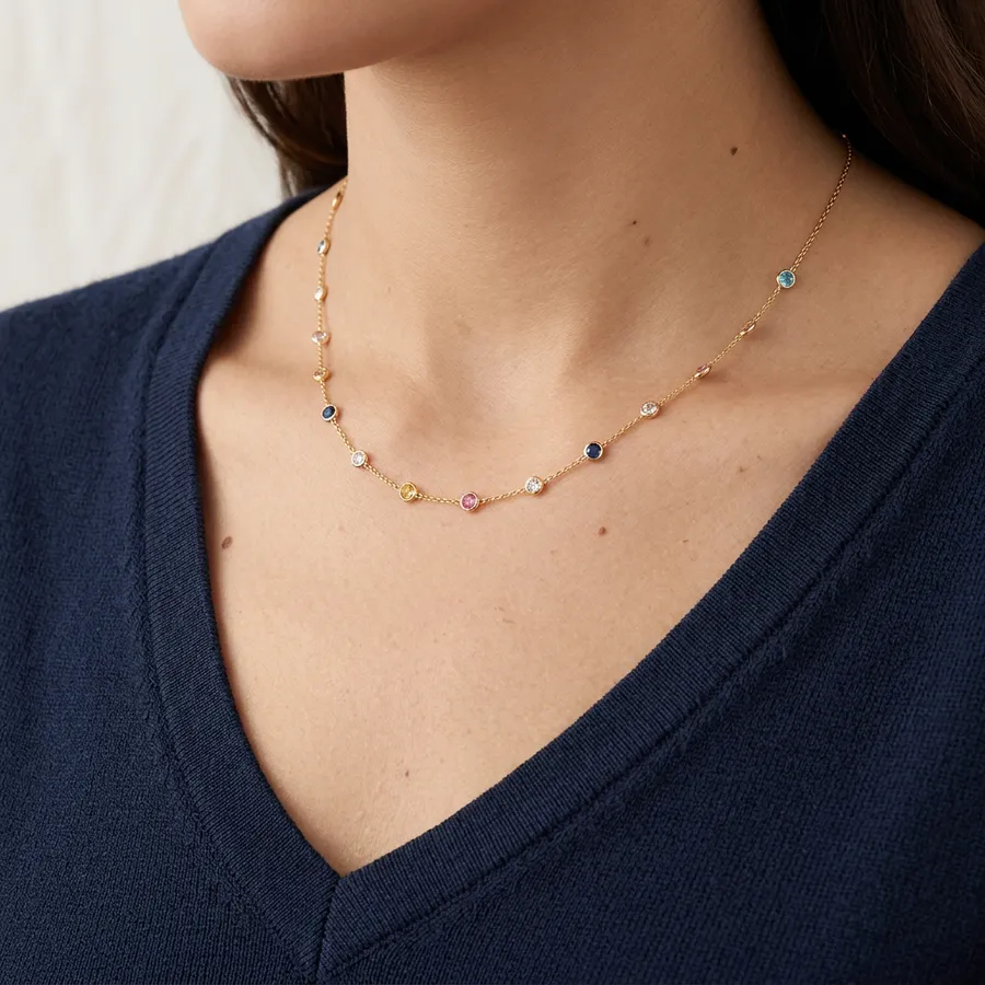 Conjunto de Ouro 18k com Zircônias Coloridas - Imagem 2