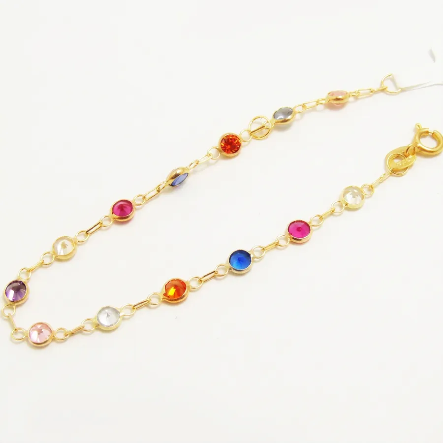 Conjunto de Ouro 18k com Zircônias Coloridas