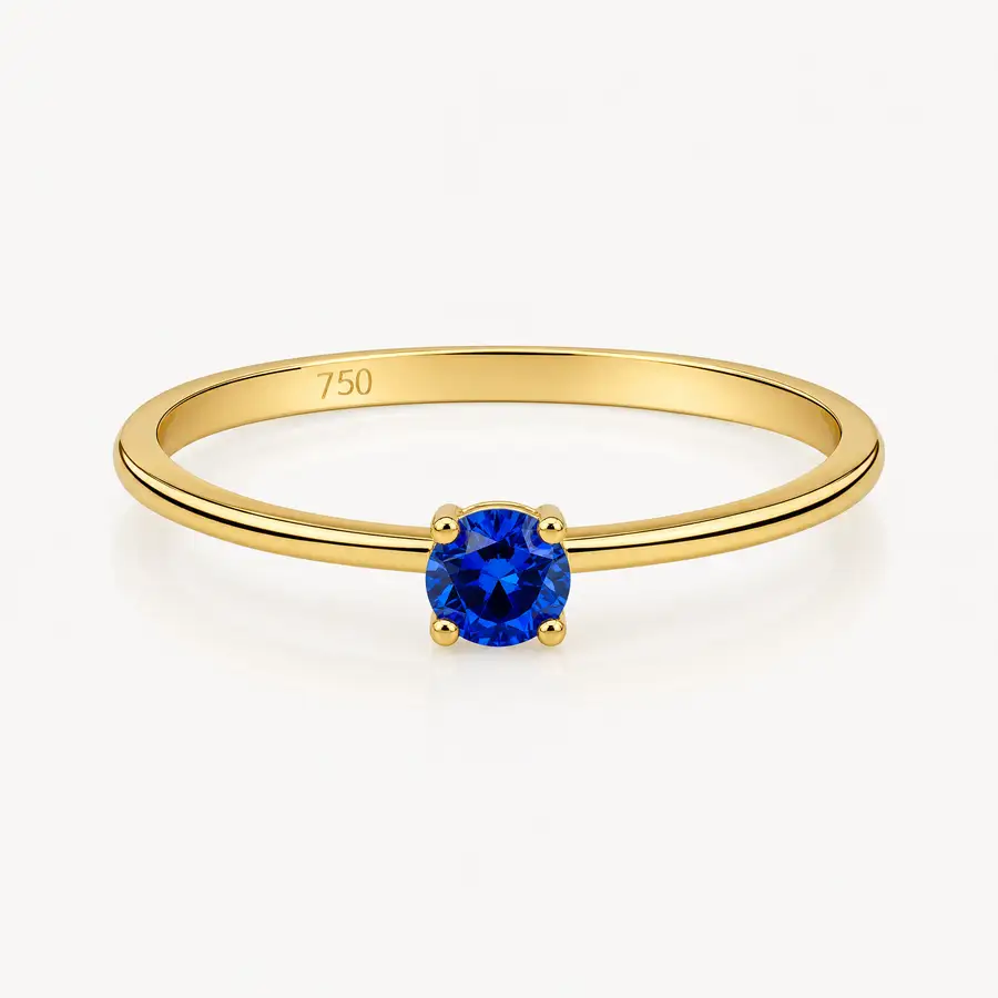 Anel de Ouro 18k com Zircônia Azul - Imagem 3