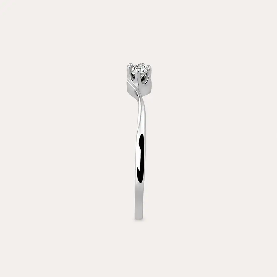 Anel de Ouro Branco 18k Solitário Marie com Zircônia - Imagem 6