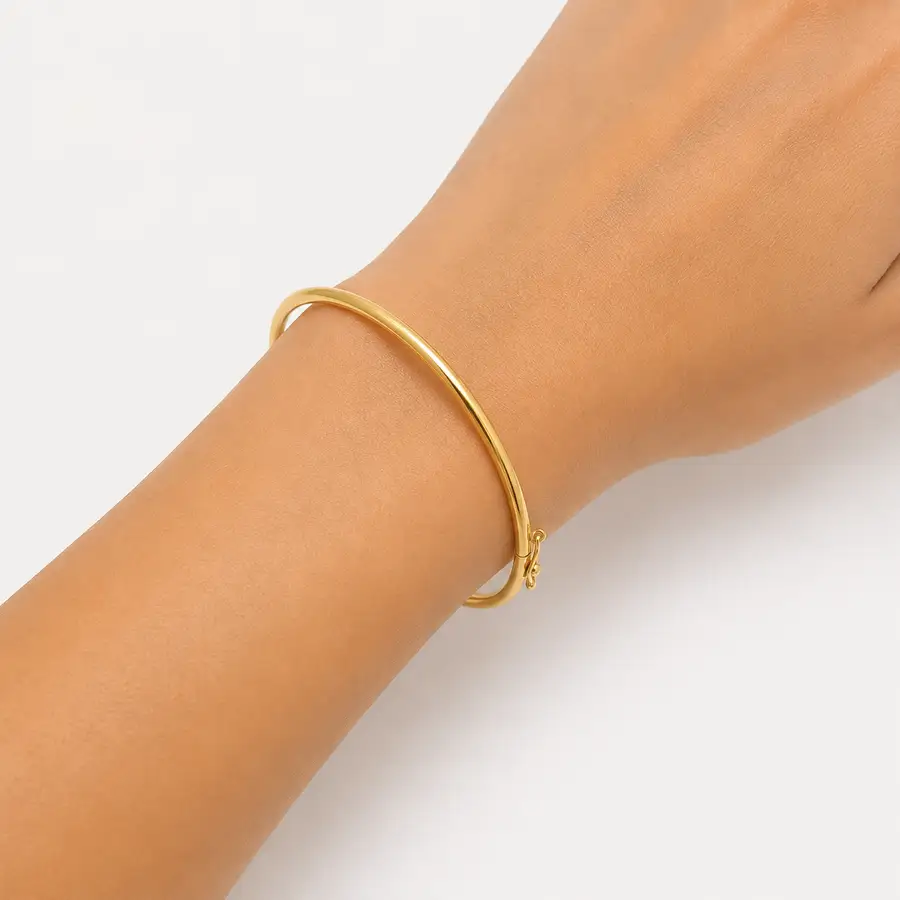 Bracelete de Ouro 18k Algema de 2,8mm com 6,7cm - Imagem 2