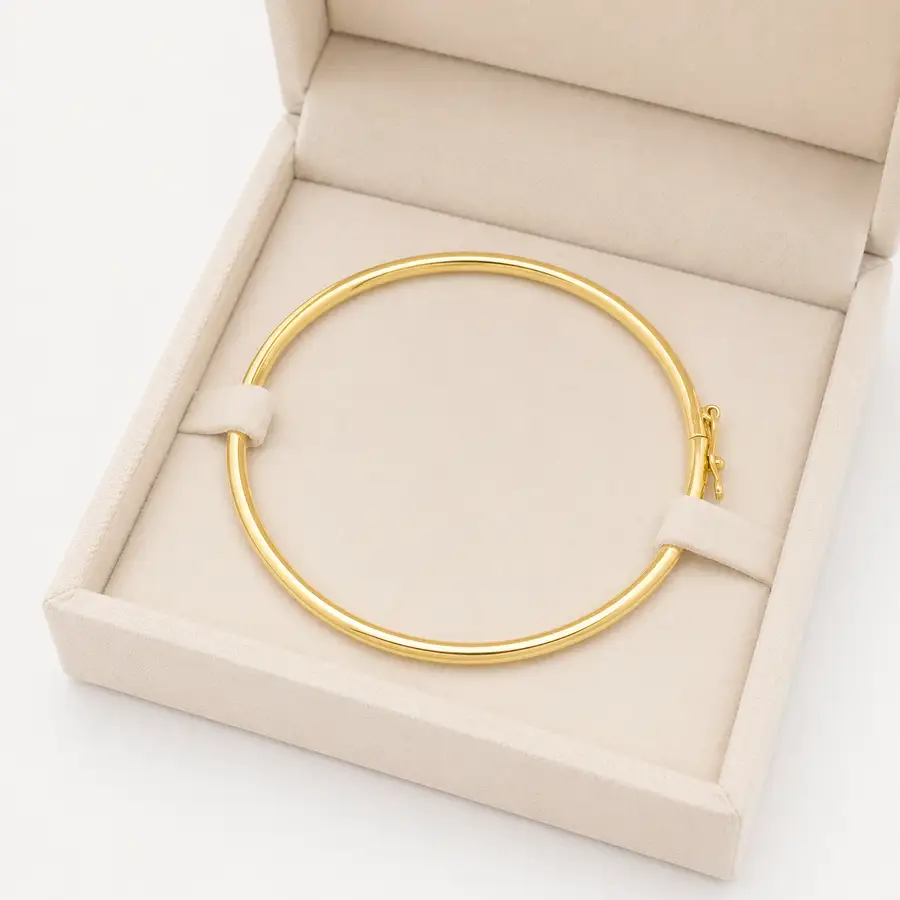 Bracelete de Ouro 18k Algema de 2,8mm com 6,7cm - Imagem 3