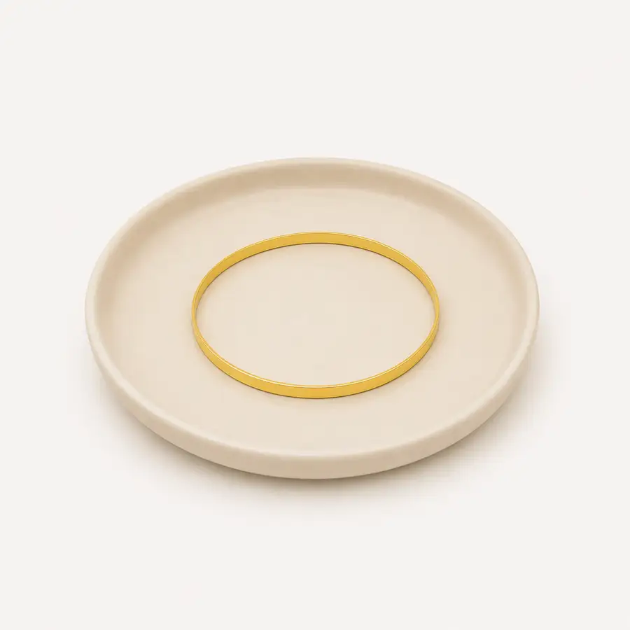 Bracelete de Ouro 18k Laminado de 2,6mm Com 6,5cm - Imagem 2