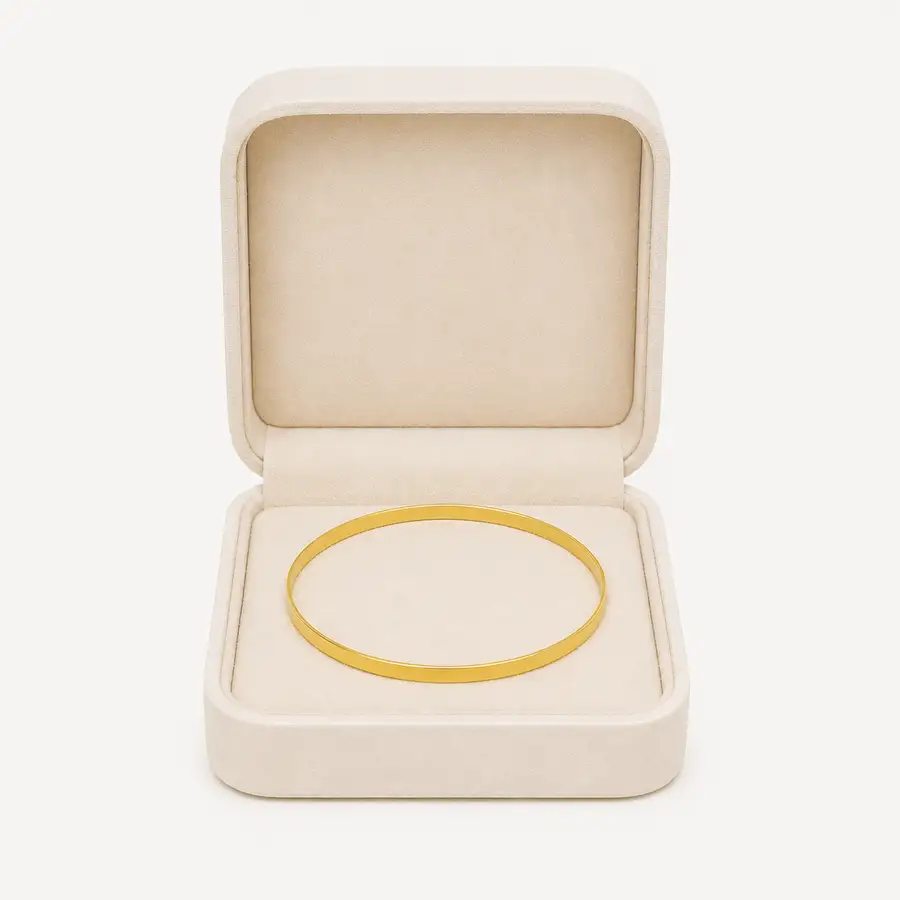 Bracelete de Ouro 18k Laminado de 2,6mm Com 6,5cm - Imagem 4