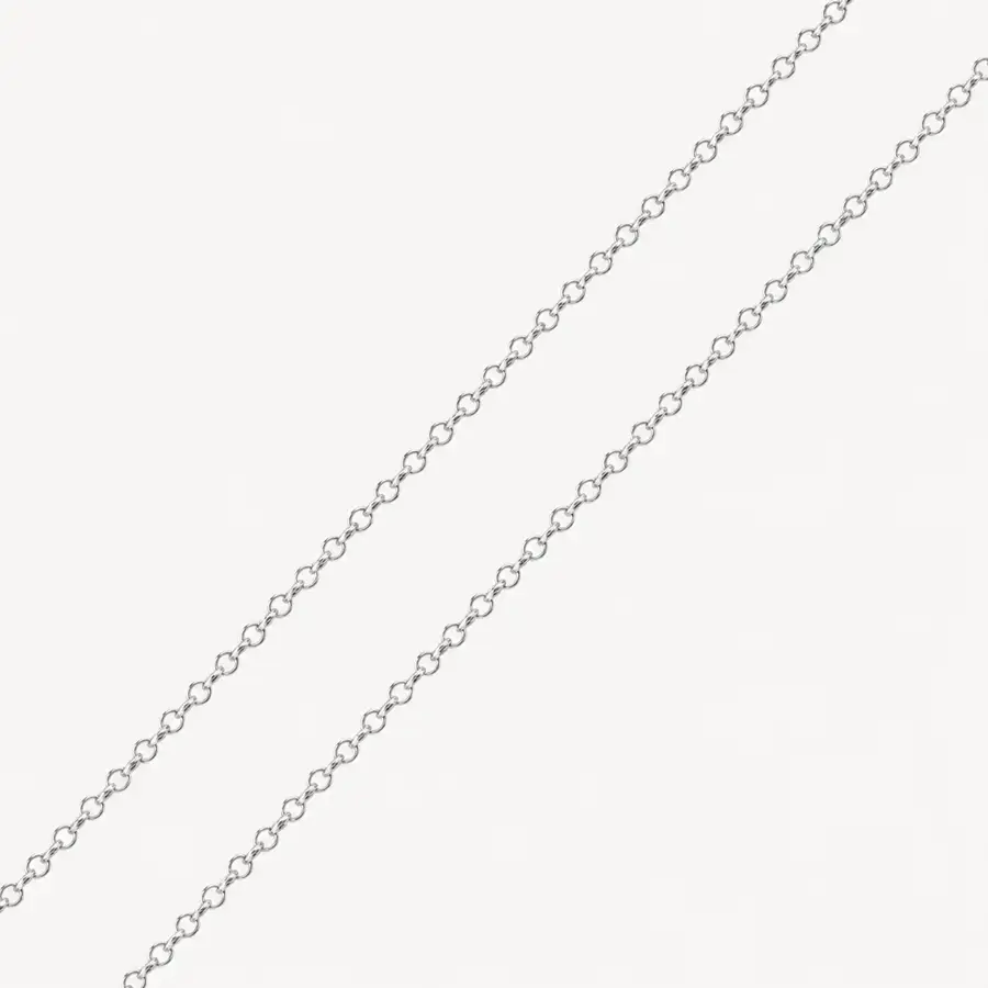 Corrente de Ouro Branco 18k Elo Português de 1mm Com 40cm