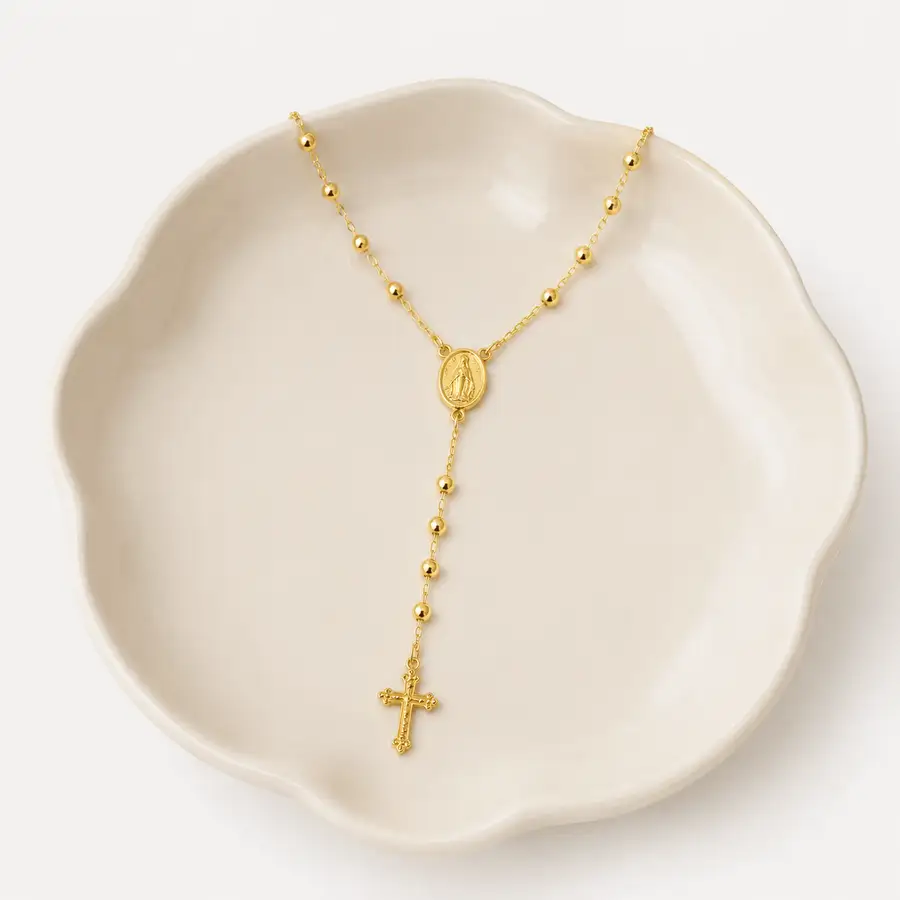 Corrente Rosário de Ouro 18k De 3,0mm com 60cm - Imagem 4