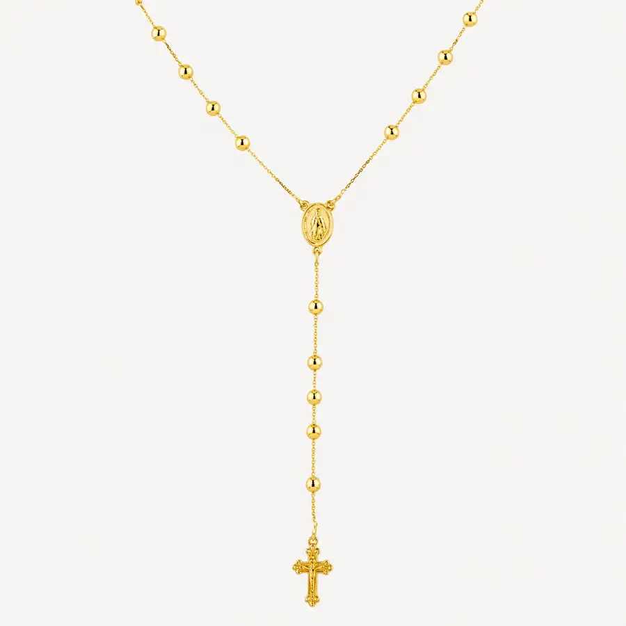 Corrente Rosário de Ouro 18k De 3,0mm com 60cm