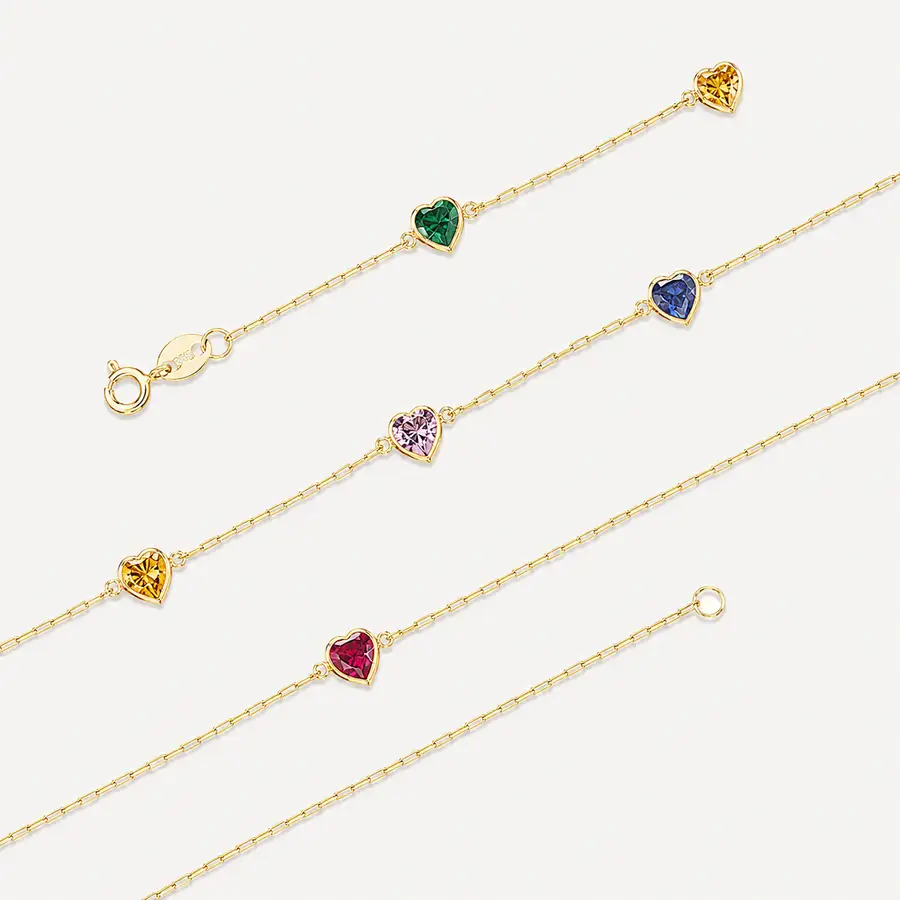 Pulseira de Ouro 18k Love Arco - Iris de 0,7mm com 19 cm - Imagem 3