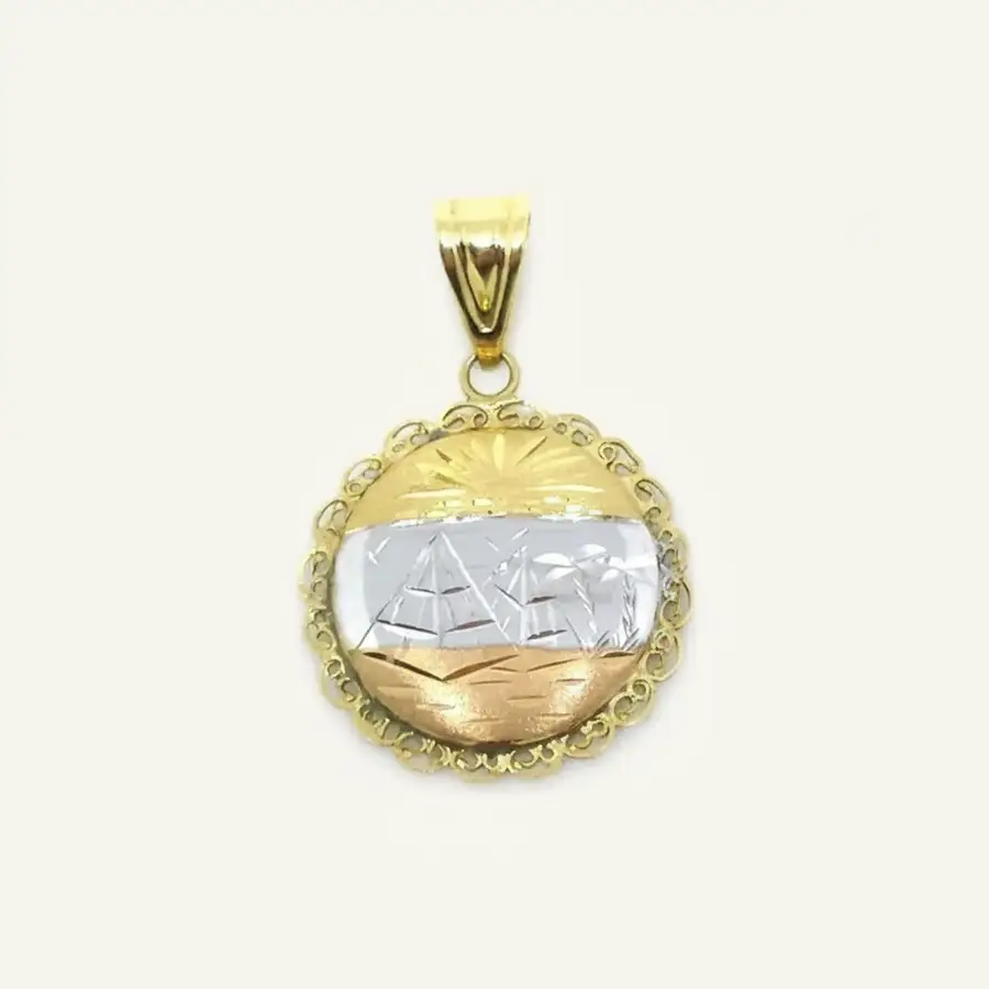 Pingente de Ouro 18k Escravas Tricolor de 25mm